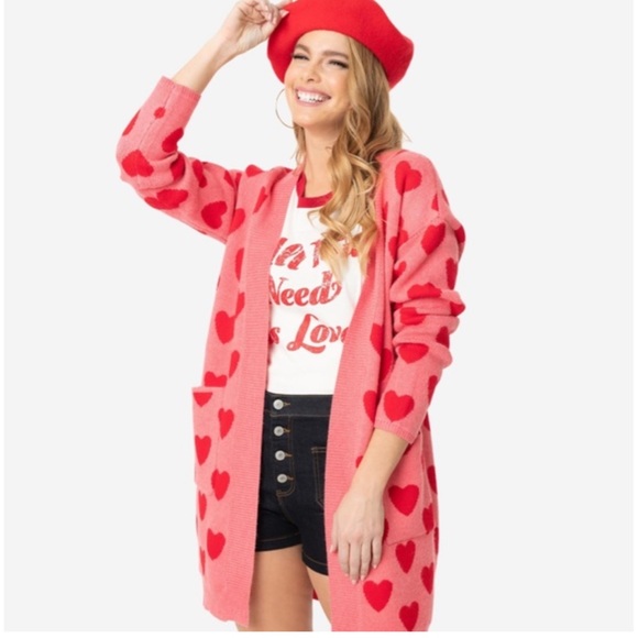 Magnolia place nwt heart cardigan ONE SIZE - Picture 1 of 1